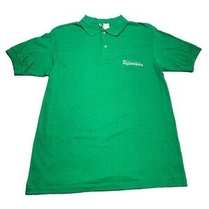 Deadstock NWT VTG Philadelphia‎ Eagles Polo Shirt M Mens NFL Football Script 80s